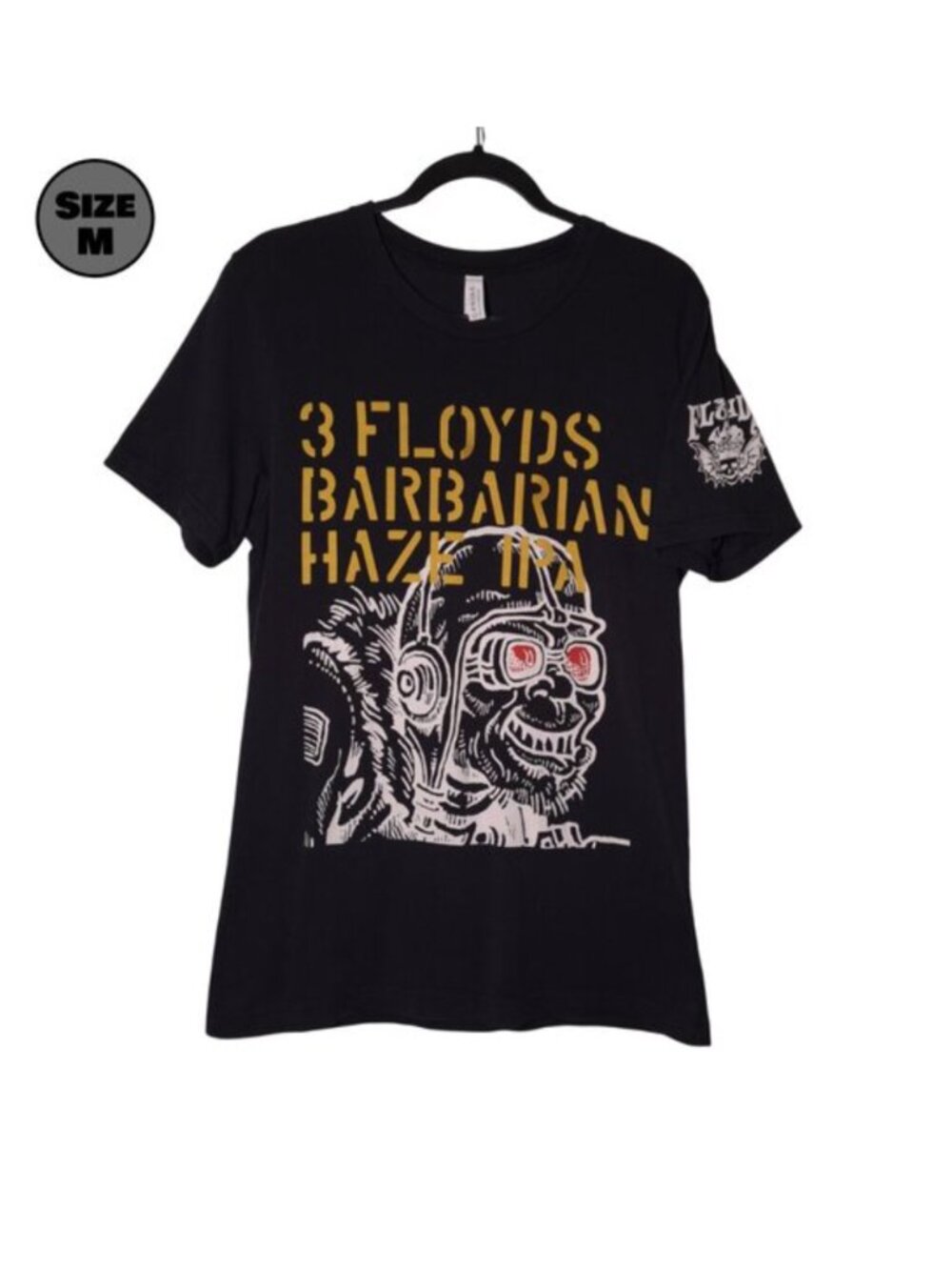 3 Floyds Brewing: Barbarian Haze IPA USED Shirt (M, Black, Beer, Indiana)